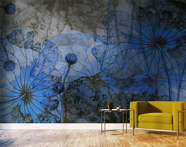 Blue Flowers - Mural Wallpaper - Image 2