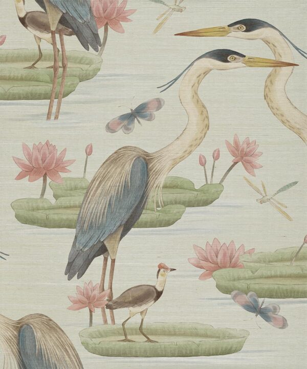 Heron, Jacana, and Giant Lilypad - Wallpaper