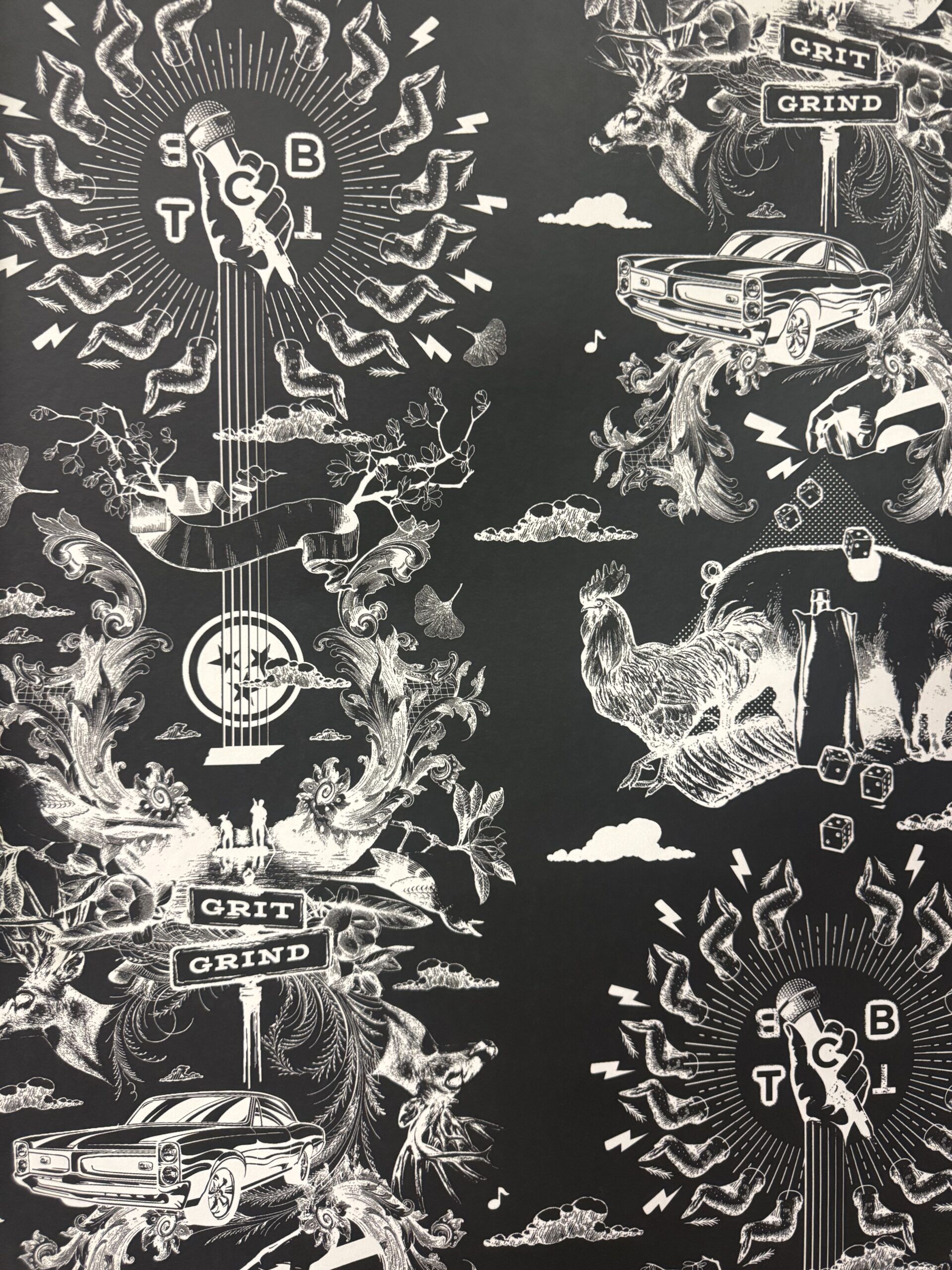Memphis Toile Still Life Wallpaper - Kyle Taylor Collection - Image 5